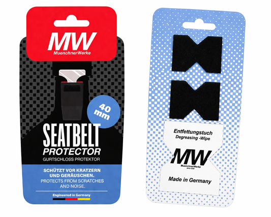 MW Seatbelt Protector, Gurtschloss Protektor, Gurtschlossschutz, Gurtschlossschoner, 40mm, Auto Sicherheitsgurt Schutz, Abschnallschutz fürs Auto, Gurtschloss Sicherung, 2 Stück, Universell passend